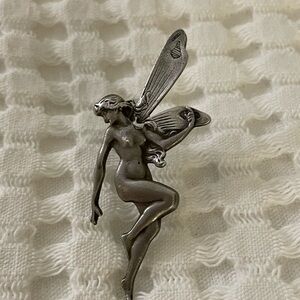 Vintage Silver Fairy Brooch